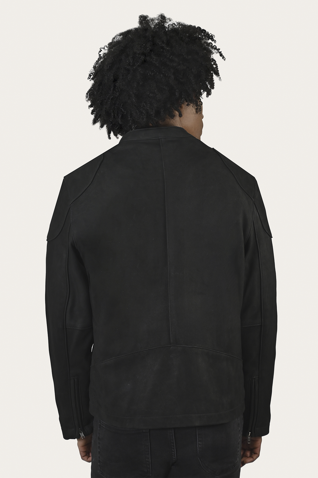 Men’s Black Gannon Lamb Leather Racer Jacket | Frye Classic