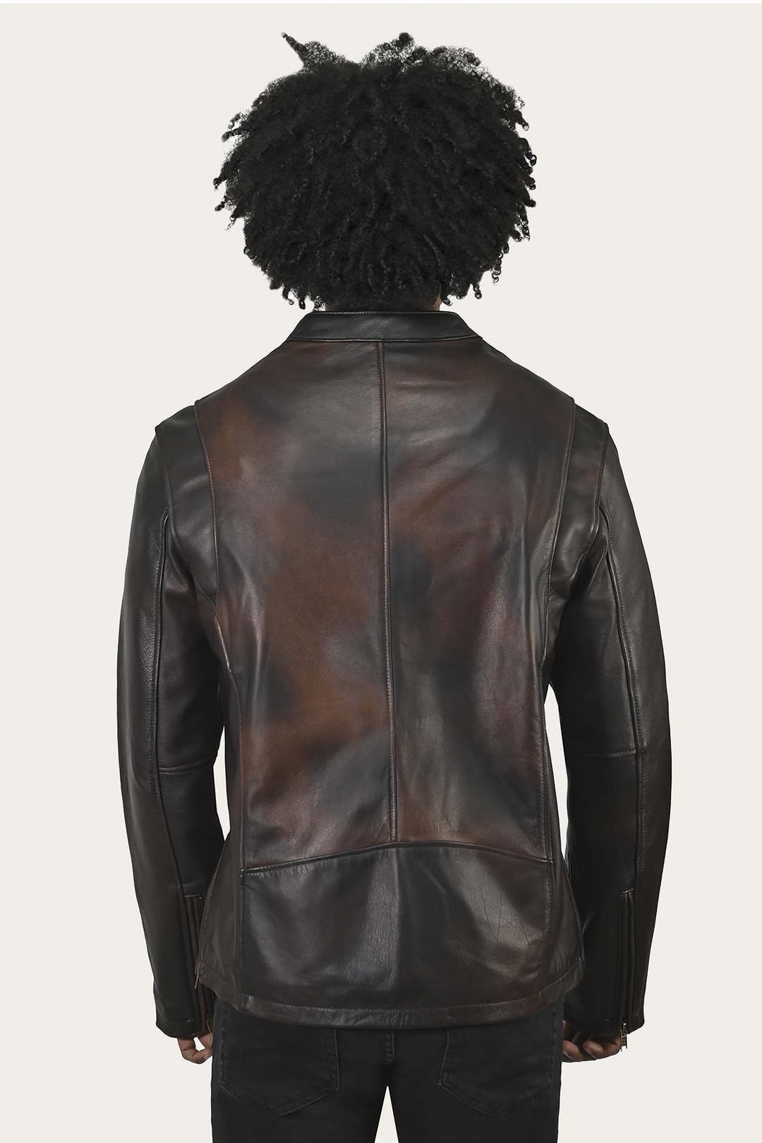 Men’s Cognac Black Huck Cowhide Racer Leather Jacket | Frye Great Value