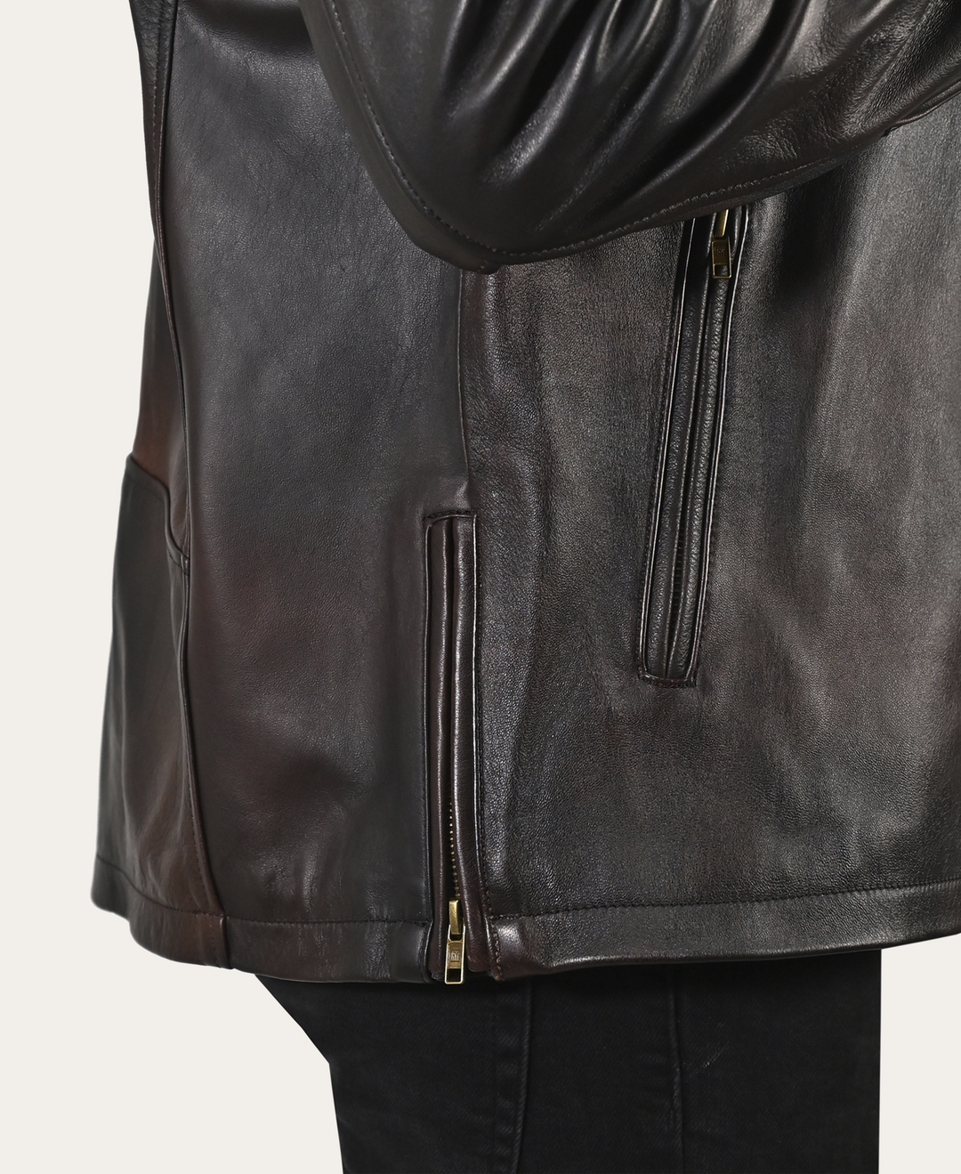 Men’s Cognac Black Huck Cowhide Racer Leather Jacket | Frye Great Value