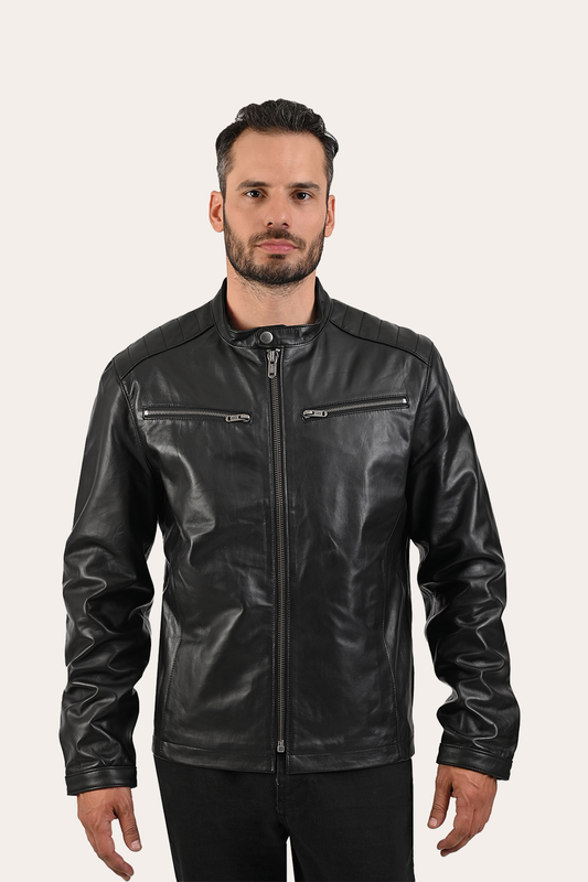 Men’s Black Pioneer Racer Leather Jacket | Frye Latest
