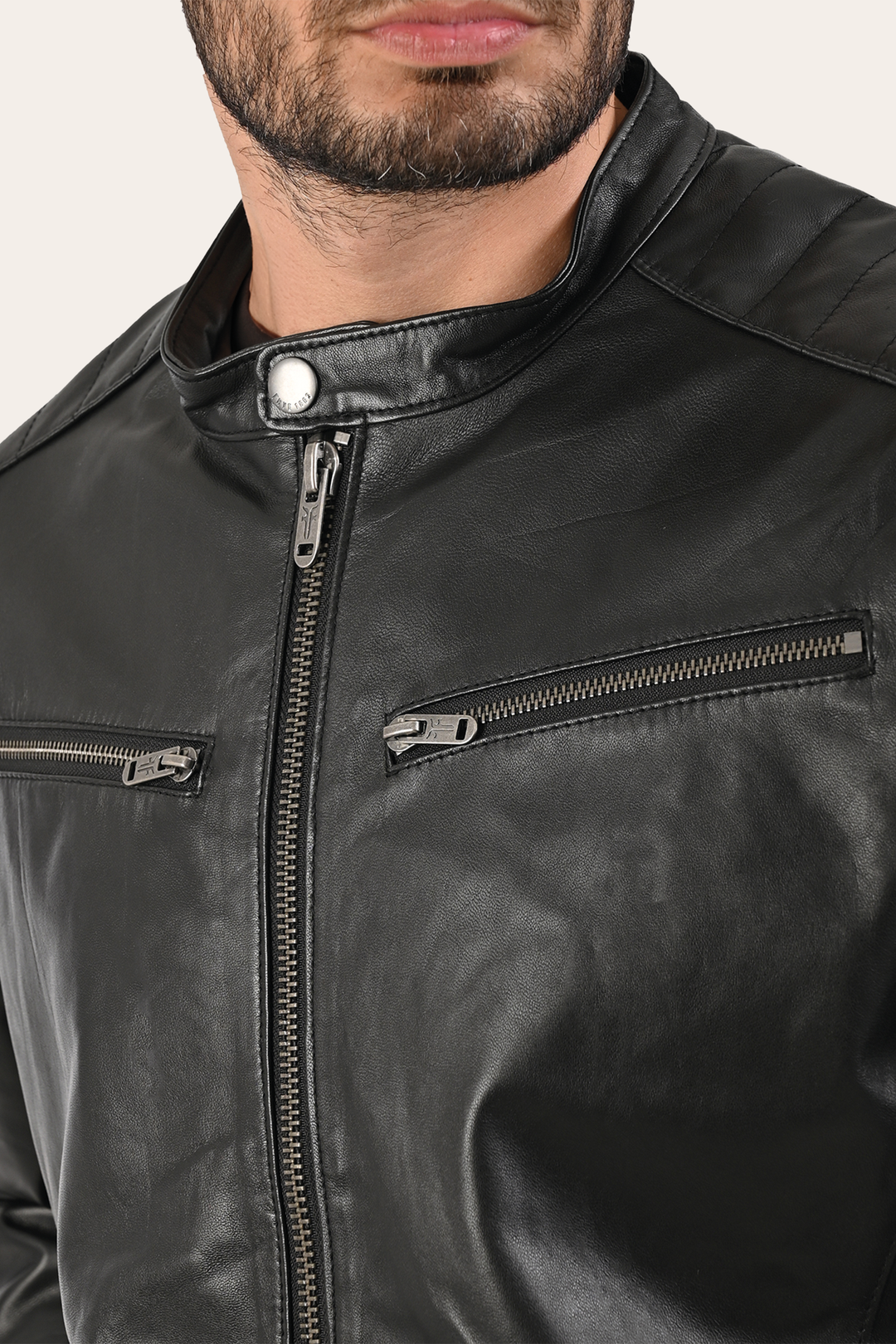 Men’s Black Pioneer Racer Leather Jacket | Frye Latest