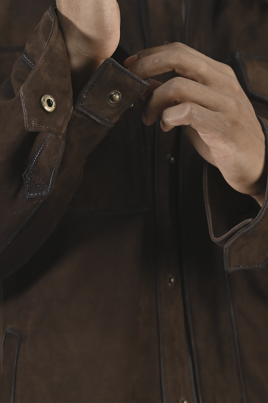 Men’s Dark Brown Brock Classic Suede Shacket | Frye Trending