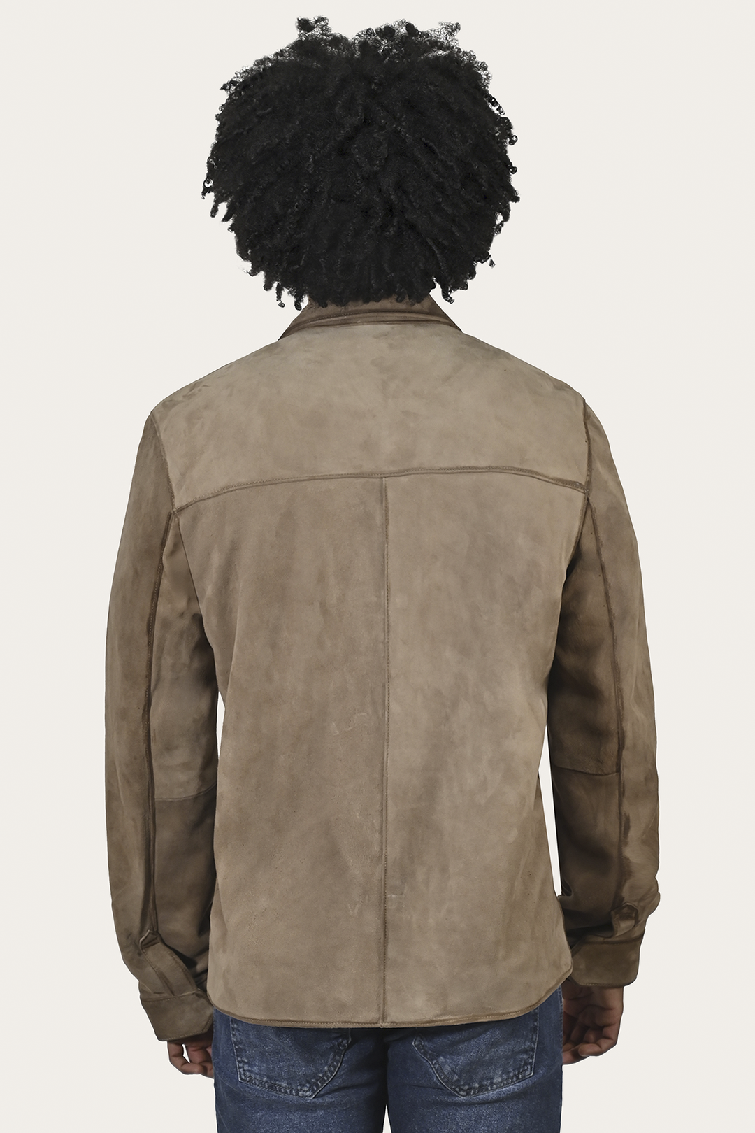 Men’s Taupe Brock Suede Utility Shacket | Frye Essential