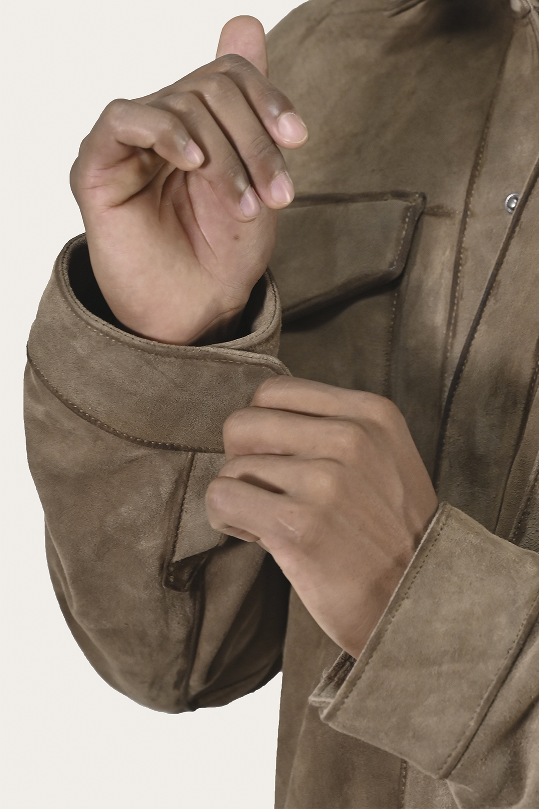 Men’s Taupe Brock Suede Utility Shacket | Frye Essential