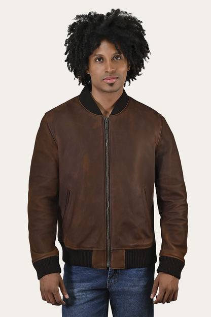 Men’s Cognac Clay Leather Bomber Jacket | Frye Hot Sale