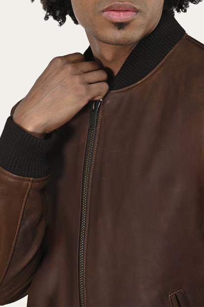 Men’s Cognac Clay Leather Bomber Jacket | Frye Hot Sale