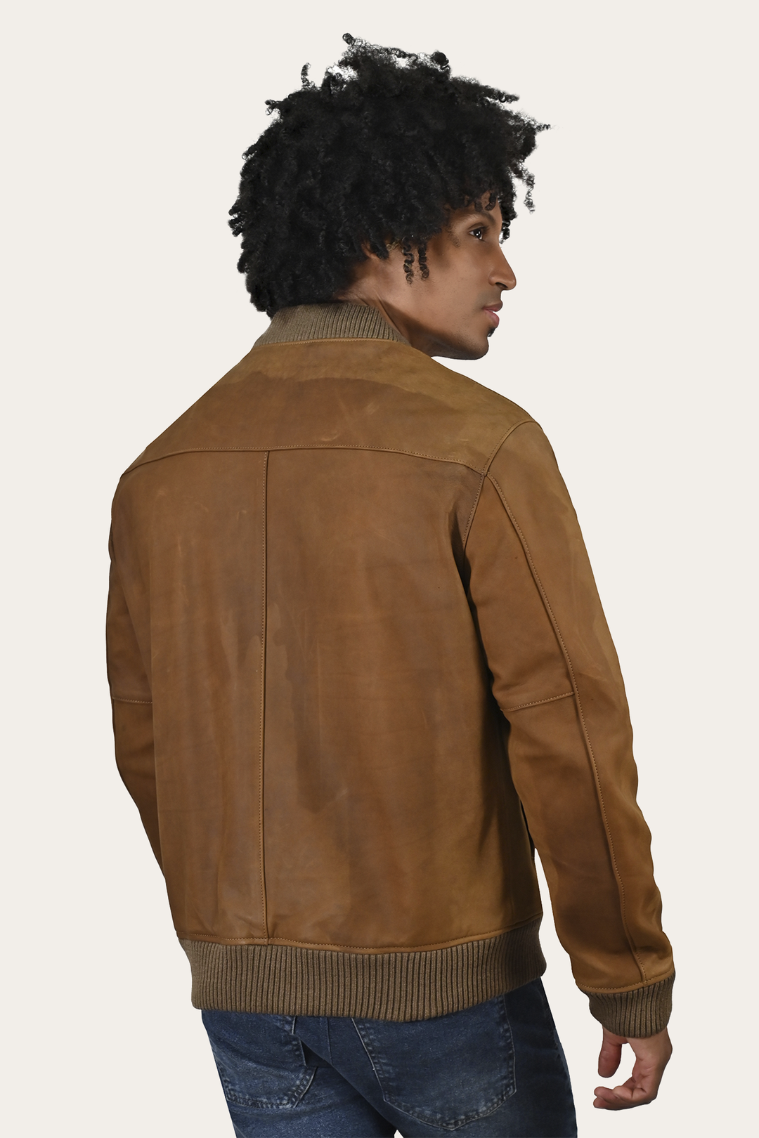 Men’s Burnt Copper Clay Leather Bomber Jacket | Frye Exclusive