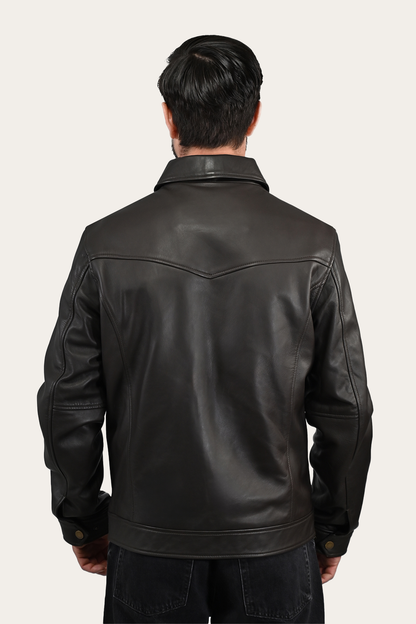 Men’s Dark Brown Durango Trucker Leather Jacket | Frye Popular