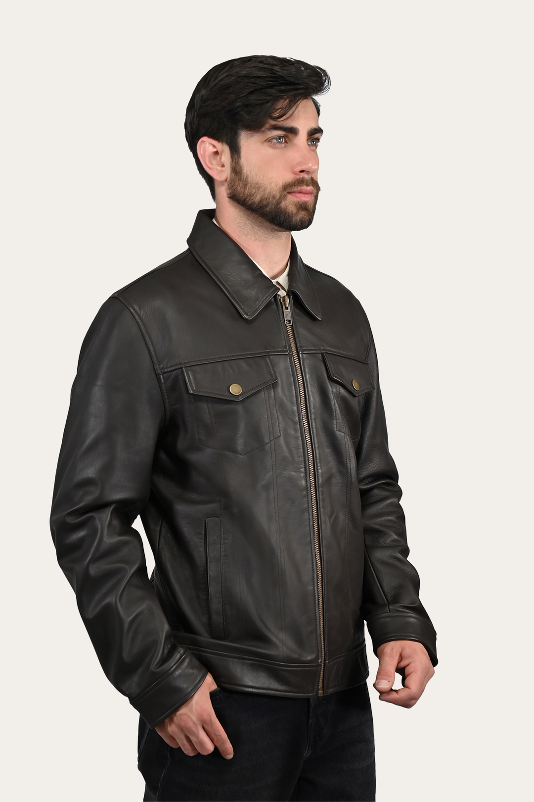 Men’s Dark Brown Durango Trucker Leather Jacket | Frye Popular