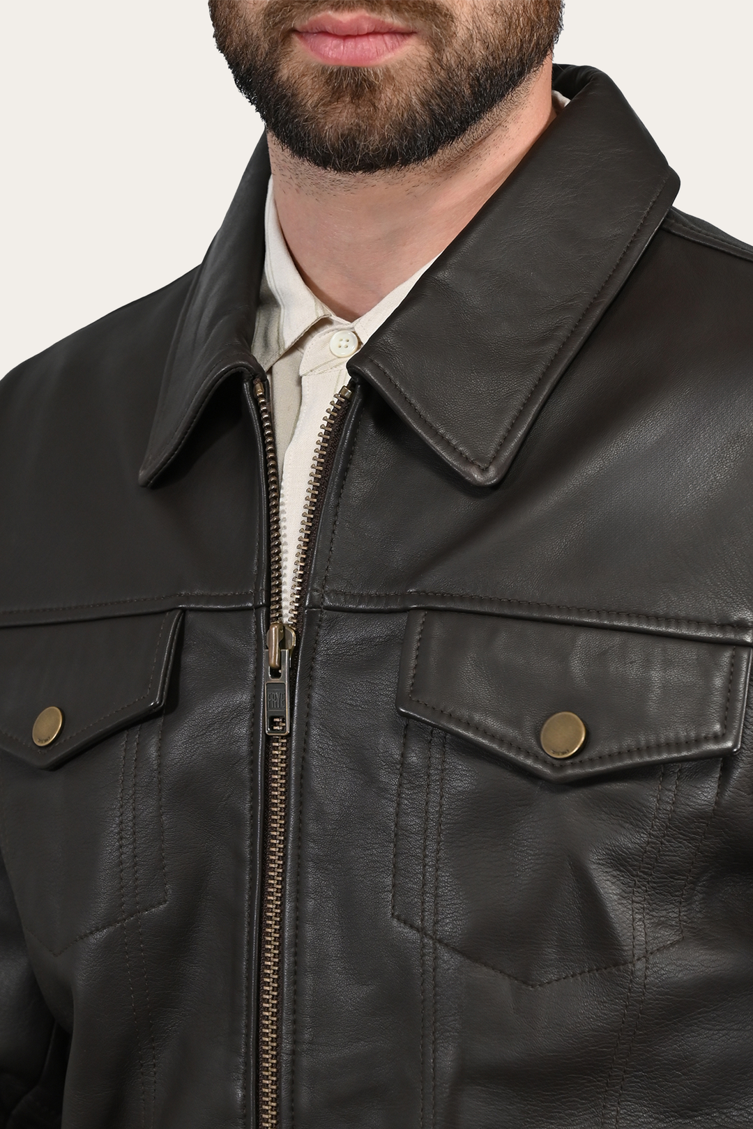 Men’s Dark Brown Durango Trucker Leather Jacket | Frye Popular