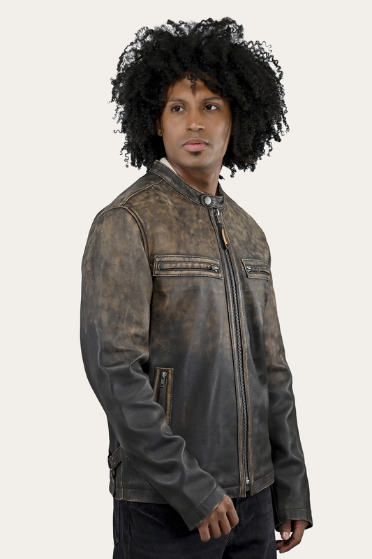 Men’s Brown Beige Leland Ombre Leather Jacket | Frye Sale