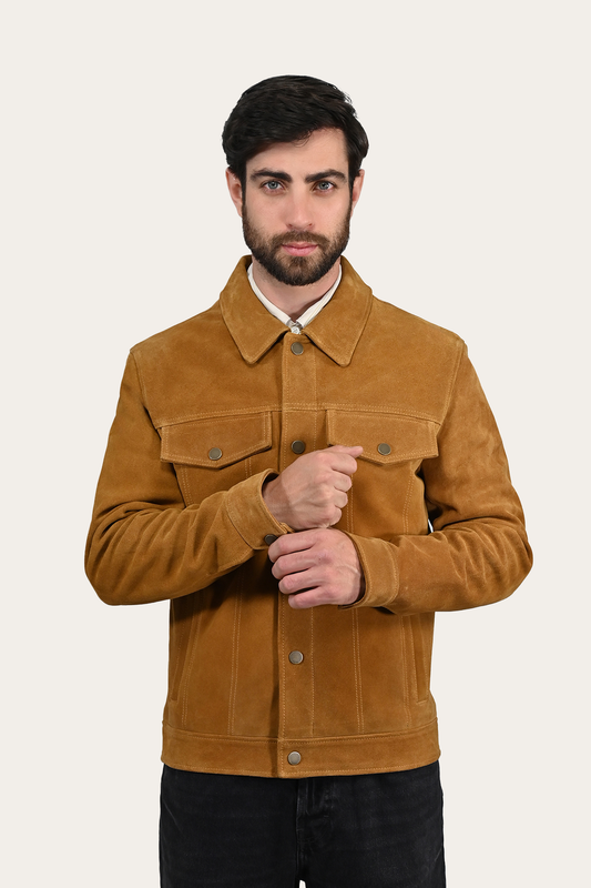 Men’s Tan Trailblazer Trucker Suede Jacket | Frye Hot Sale