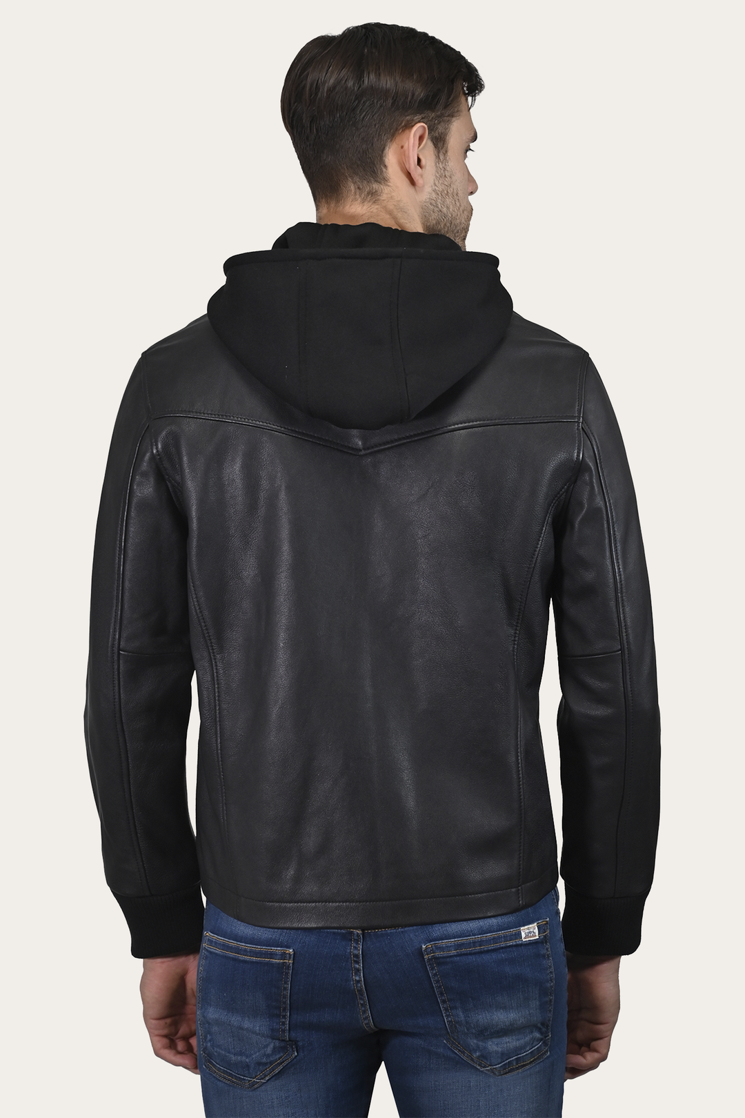 Men’s Black Saddle Racer Leather Hooded Jacket | Frye Classic