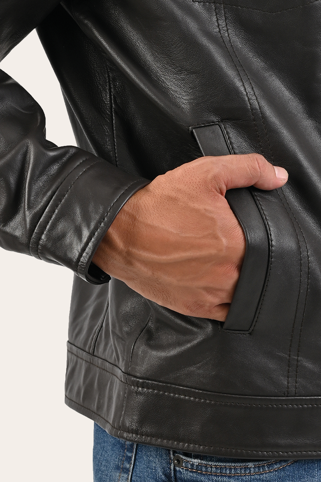 Men’s Dark Brown Kentucky Trucker Leather Jacket | Frye Exclusive