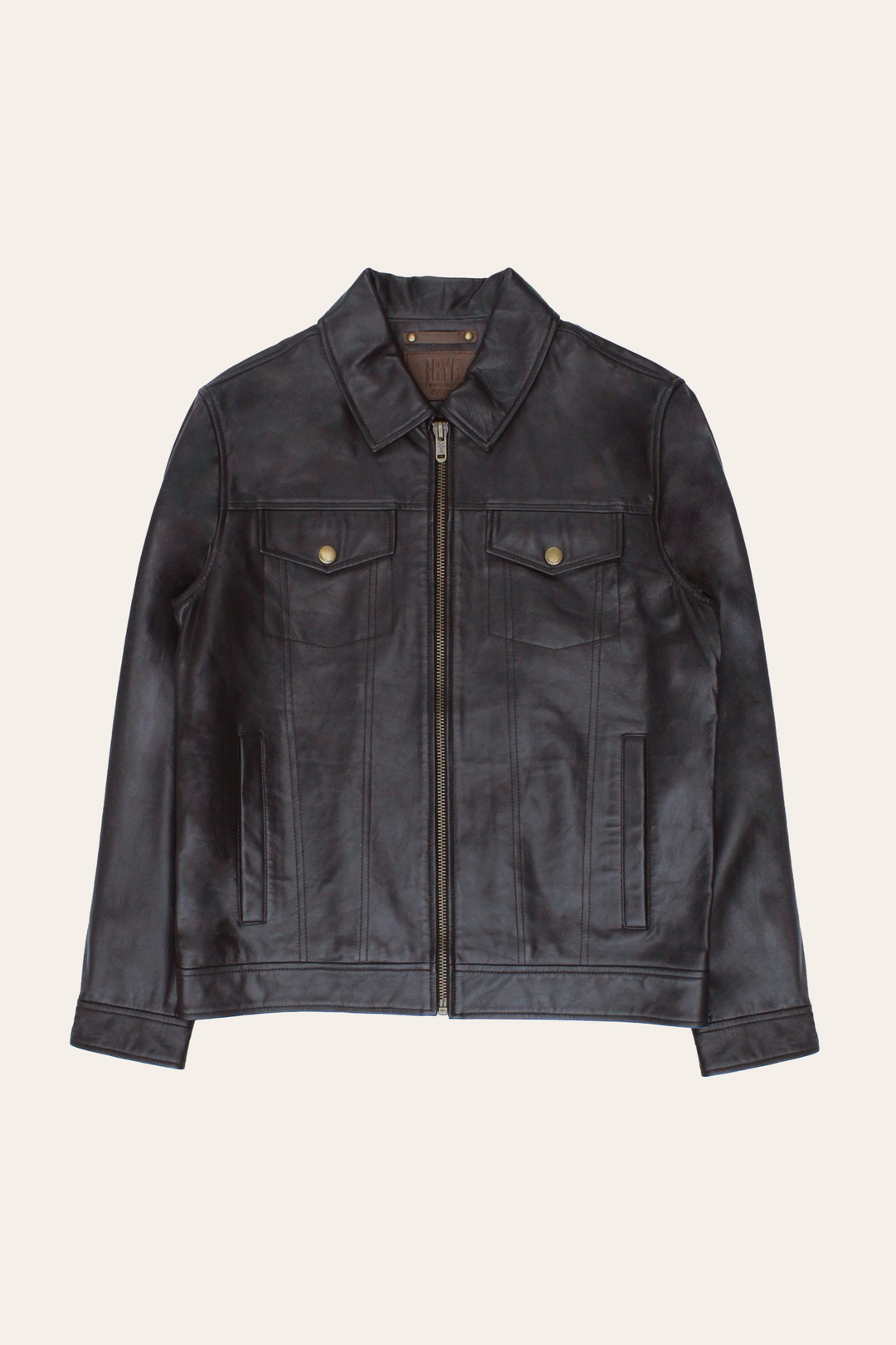 Men’s Dark Brown Kentucky Trucker Leather Jacket | Frye Exclusive