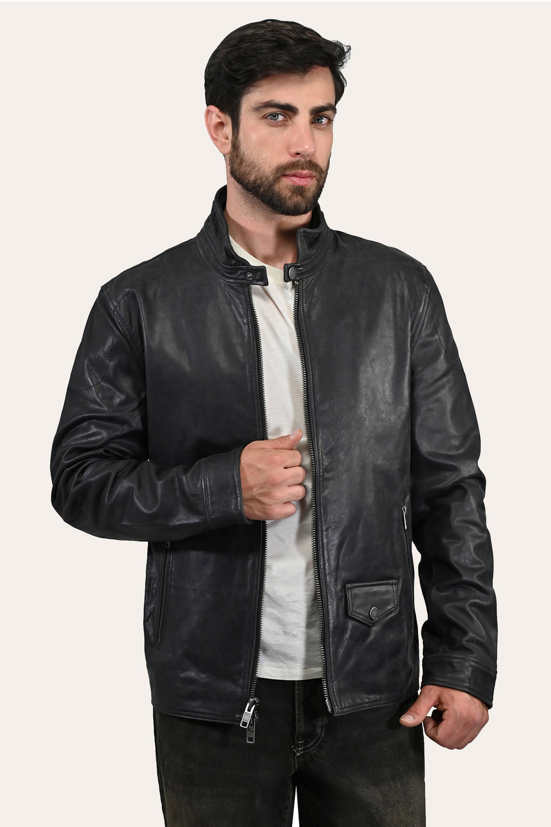 Men’s Black Lawton Modern Nappa Biker Jacket | Frye Sale