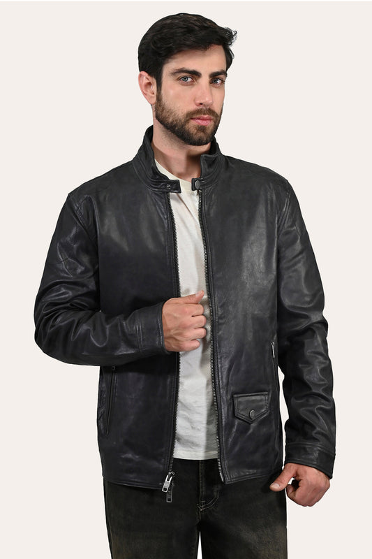 Men’s Black Lawton Modern Nappa Biker Jacket | Frye Sale