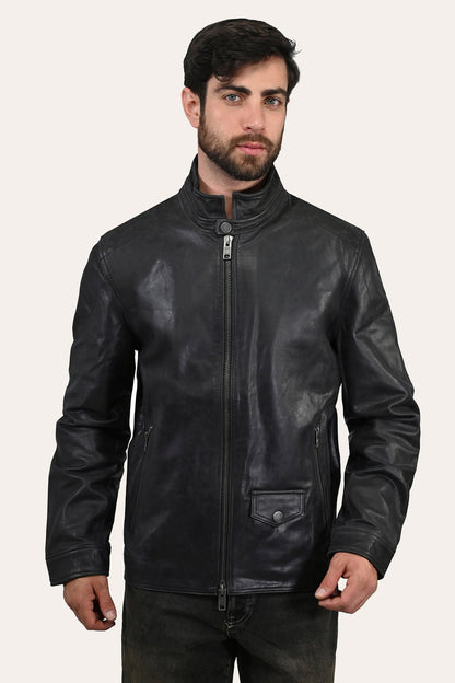 Men’s Black Lawton Modern Nappa Biker Jacket | Frye Sale
