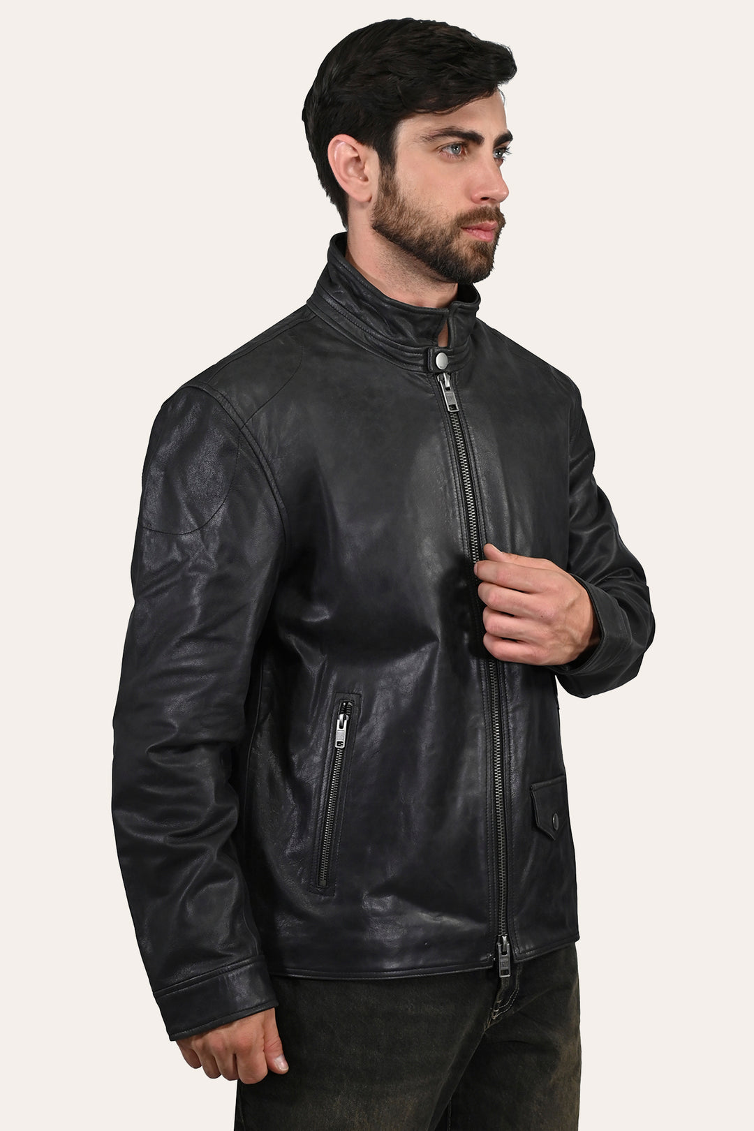 Men’s Black Lawton Modern Nappa Biker Jacket | Frye Sale