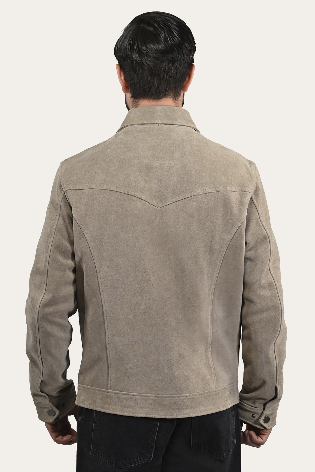 Men’s Taupe Trailblazer Suede Trucker Jacket | Frye Best Seller
