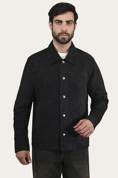 Men’s Navy Blue Judd Minimalist Suede Shacket | Frye Hot Sale