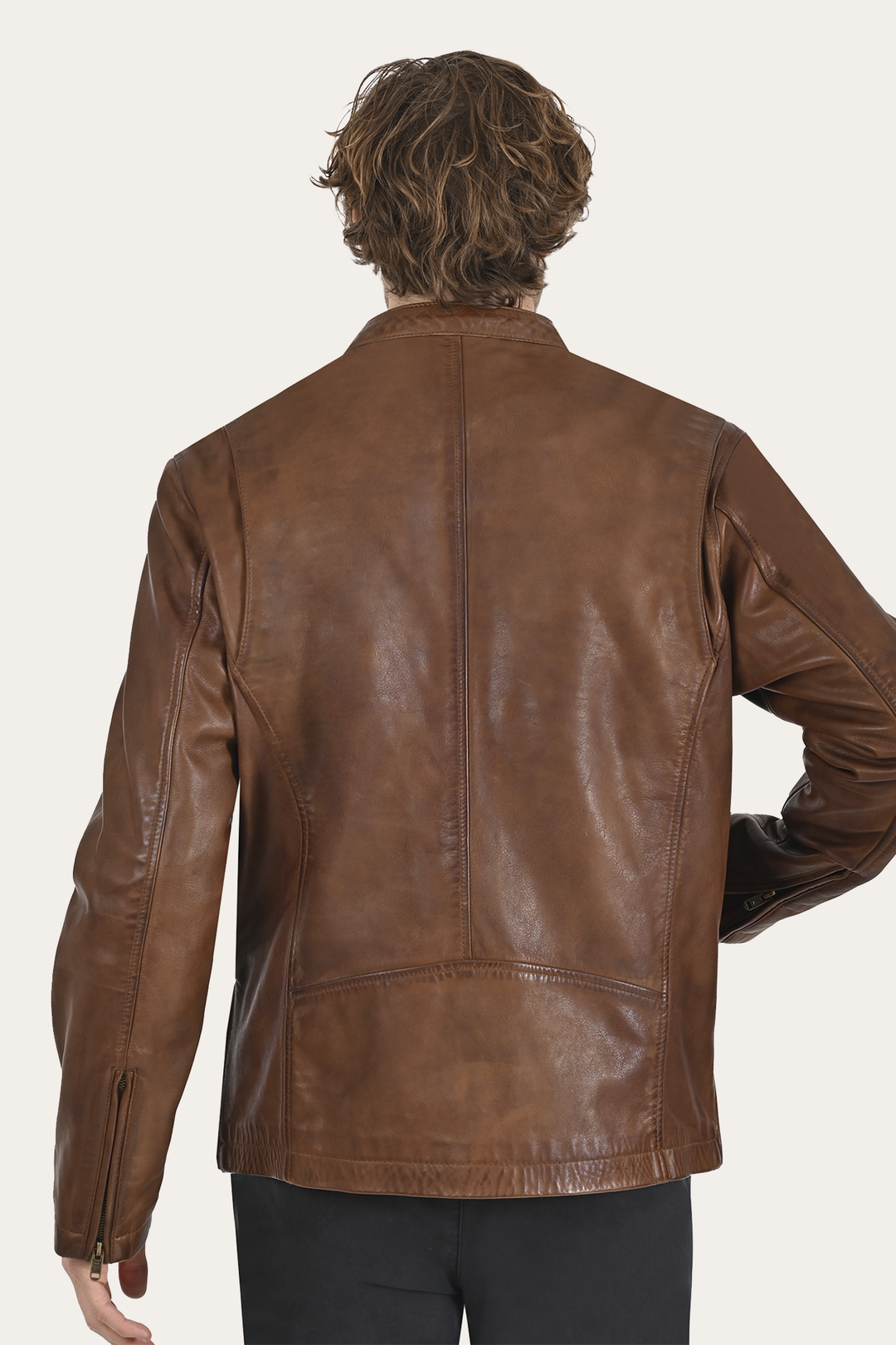 Men’s Tobacco Huck Cowhide Racer Leather Jacket | Frye Latest