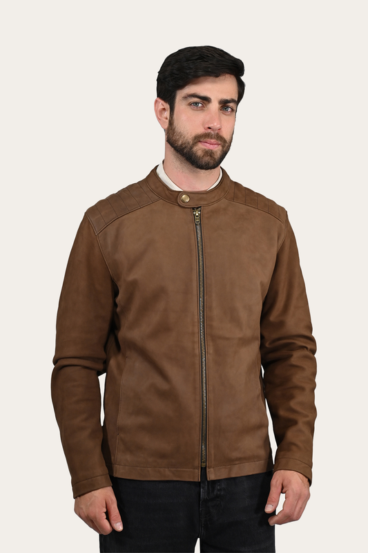 Men’s Tobacco Desert Racer Leather Jacket | Frye Best Seller