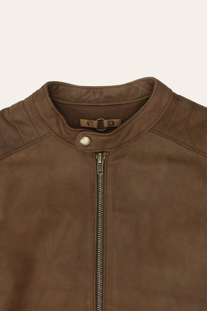 Men’s Tobacco Desert Racer Leather Jacket | Frye Best Seller