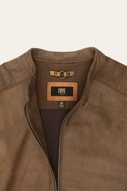 Men’s Tobacco Desert Racer Leather Jacket | Frye Best Seller
