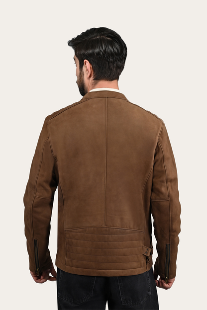 Men’s Tobacco Desert Racer Leather Jacket | Frye Best Seller