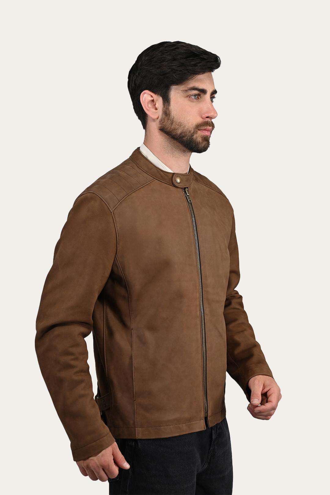 Men’s Tobacco Desert Racer Leather Jacket | Frye Best Seller