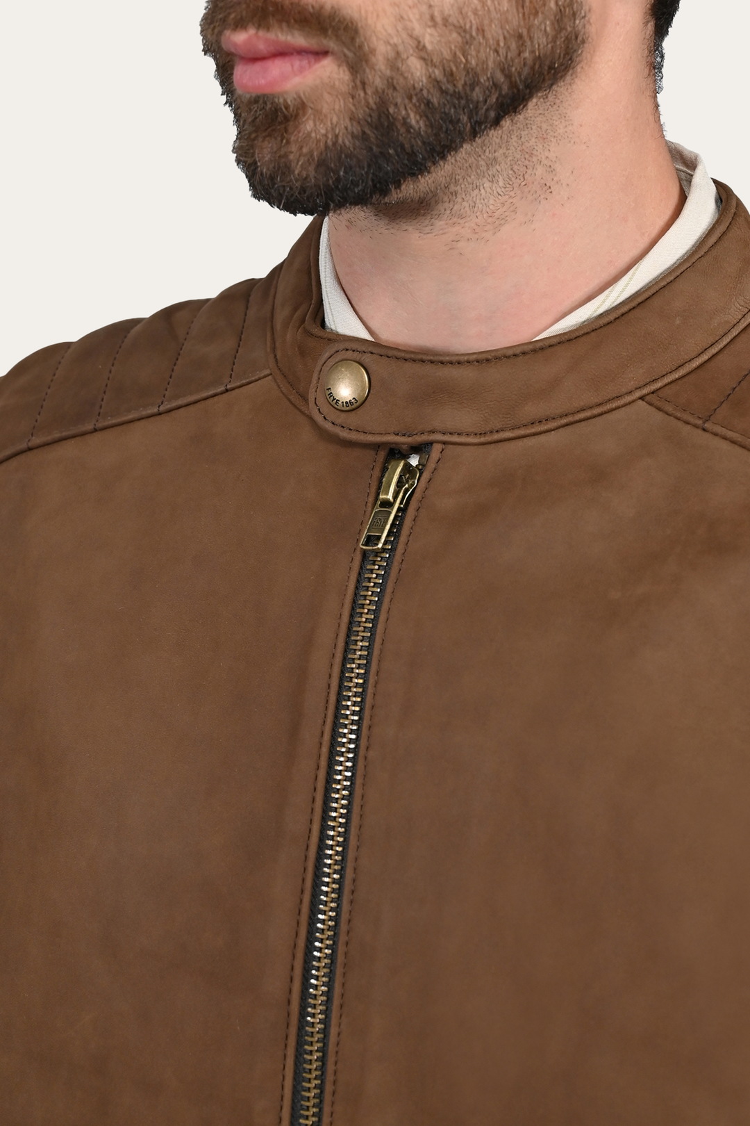 Men’s Tobacco Desert Racer Leather Jacket | Frye Best Seller