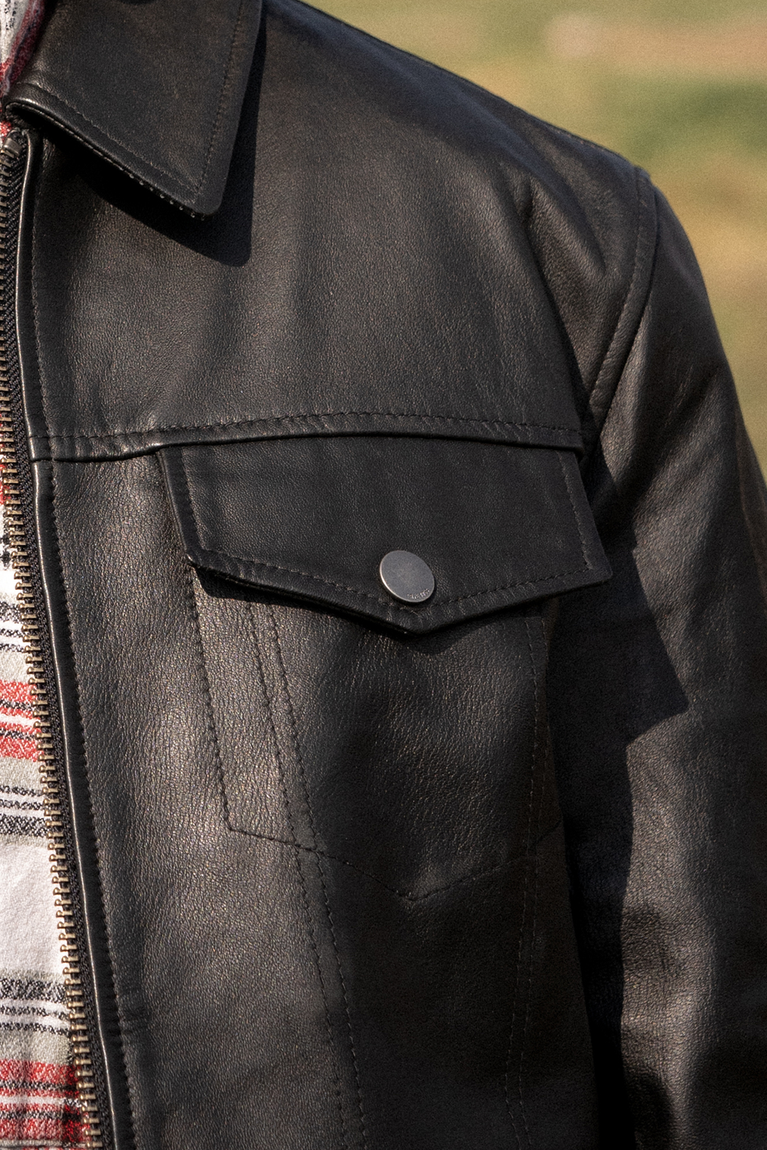 Men’s Black Durango Trucker Leather Jacket | Frye Exclusive