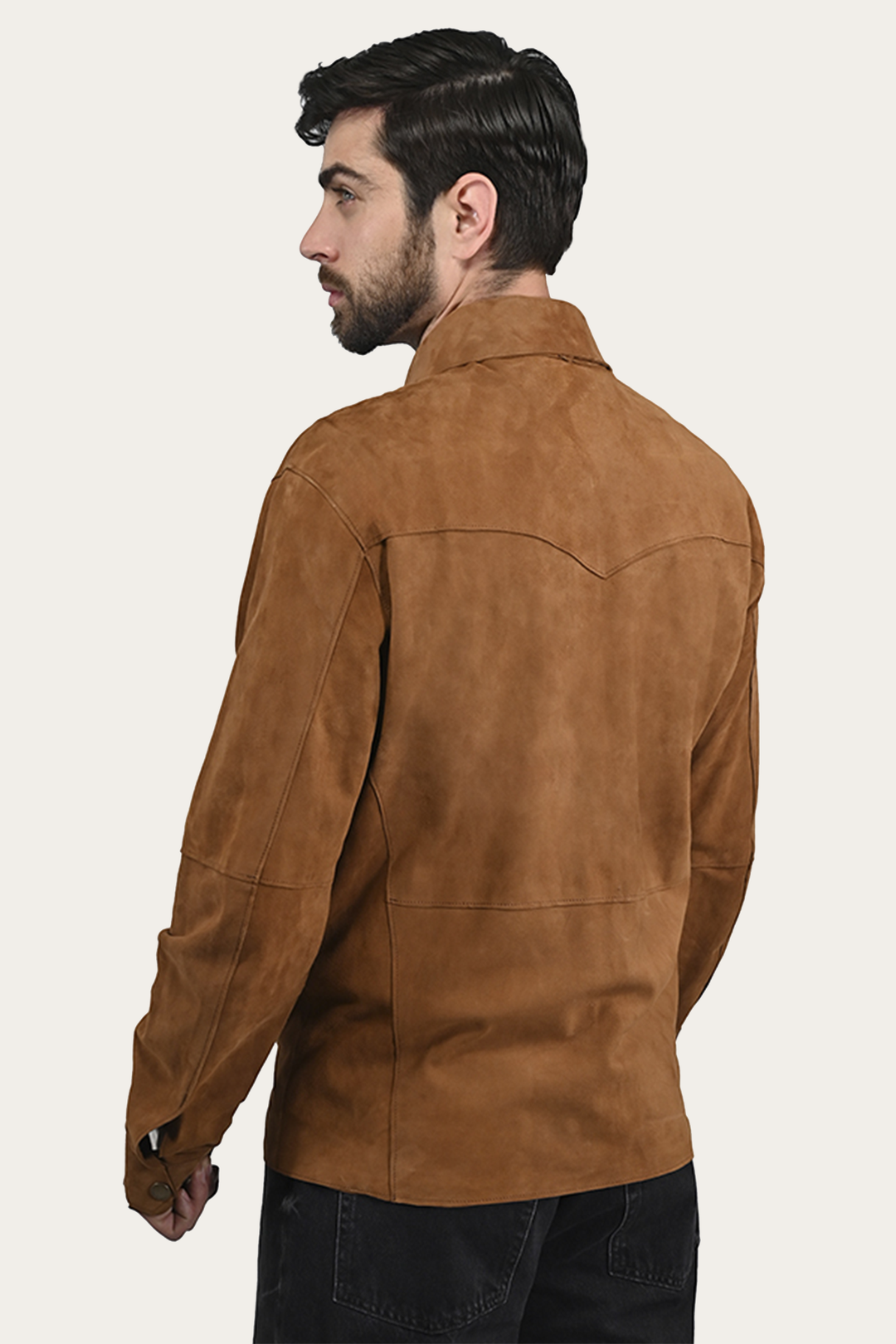 Men’s Middle Brown Judd Minimalist Suede Shacket | Frye New
