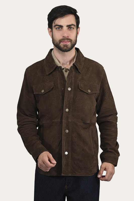 Men’s Dark Brown Authentic Suede Shacket | Frye Hot Sale
