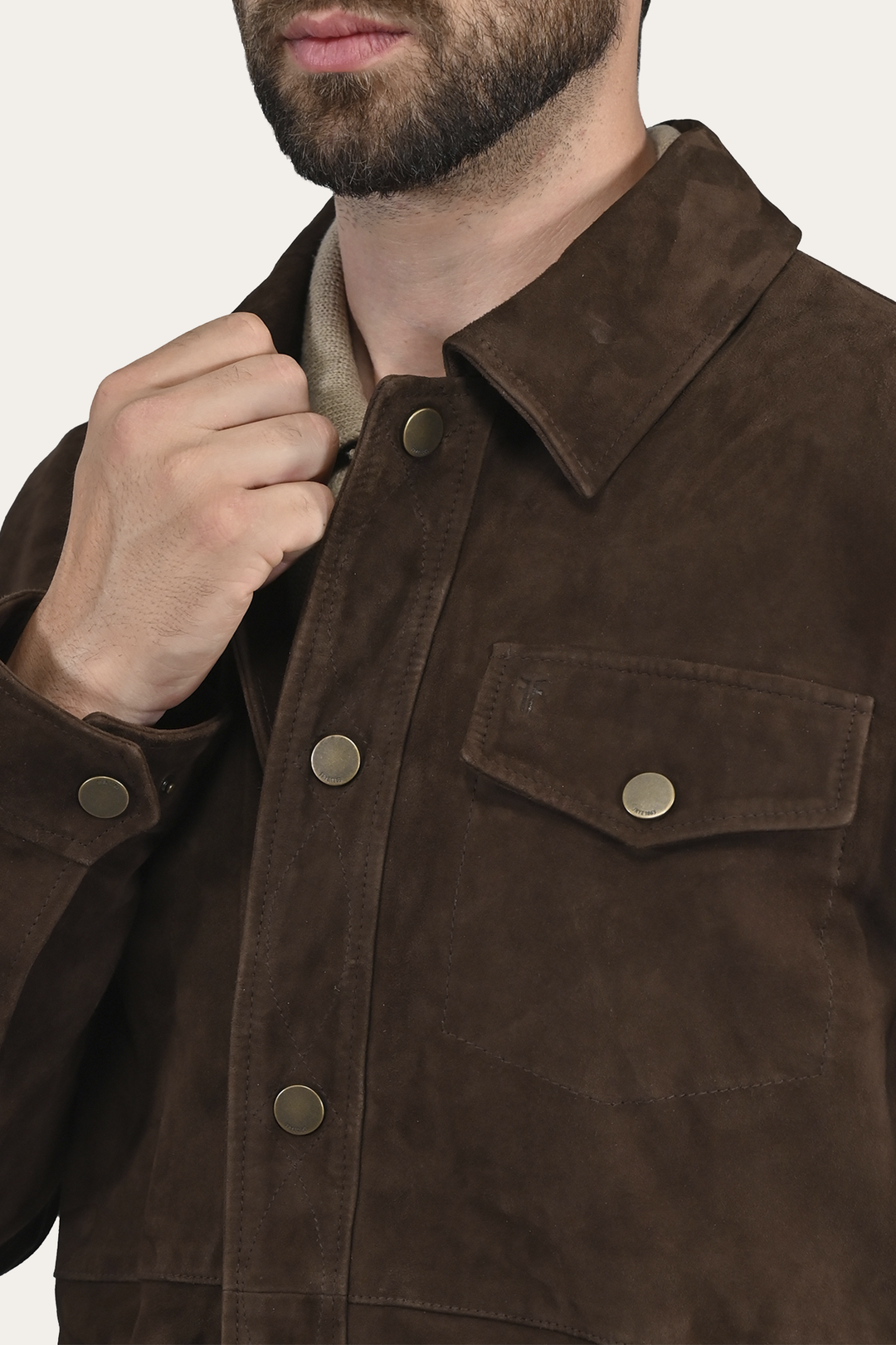Men’s Dark Brown Authentic Suede Shacket | Frye Hot Sale