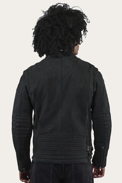 Men’s Black Cattleman Vintage Cafe Racer Leather Jacket | Frye Smart Buy