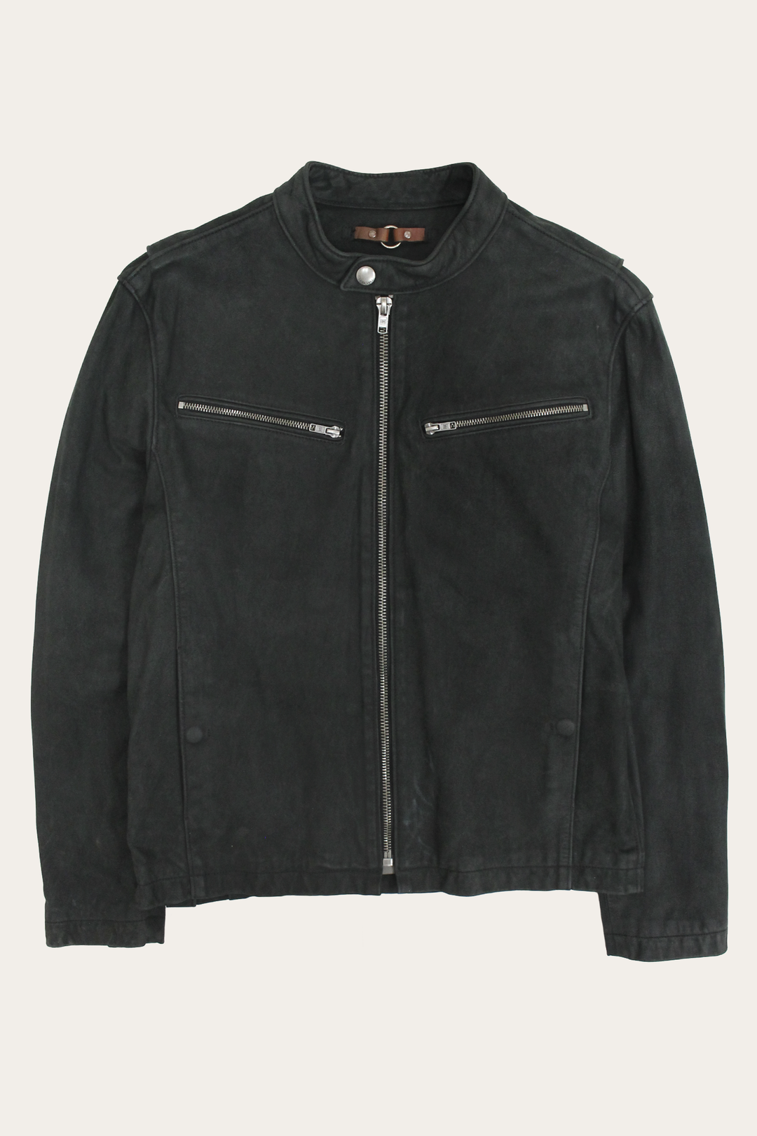 Men’s Black Cattleman Vintage Cafe Racer Leather Jacket | Frye Smart Buy