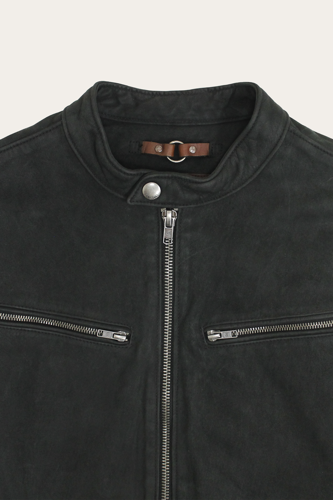 Men’s Black Cattleman Vintage Cafe Racer Leather Jacket | Frye Smart Buy