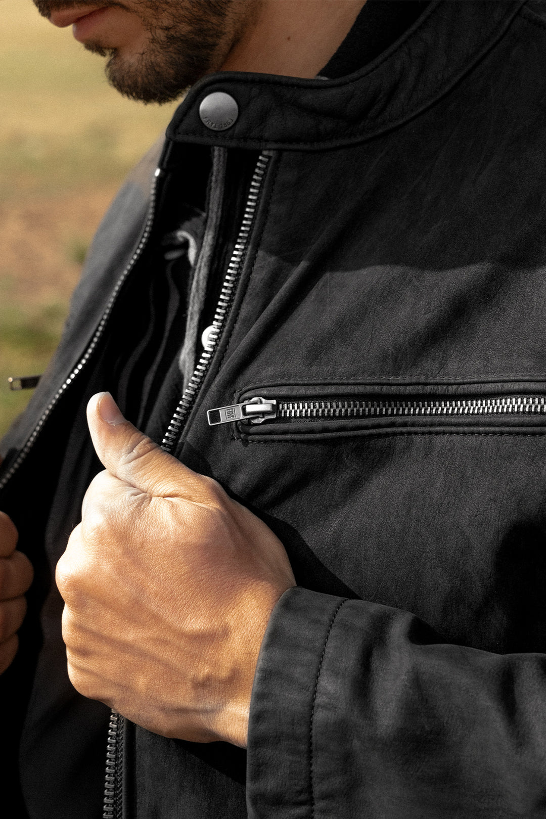 Men’s Black Cattleman Vintage Cafe Racer Leather Jacket | Frye Smart Buy
