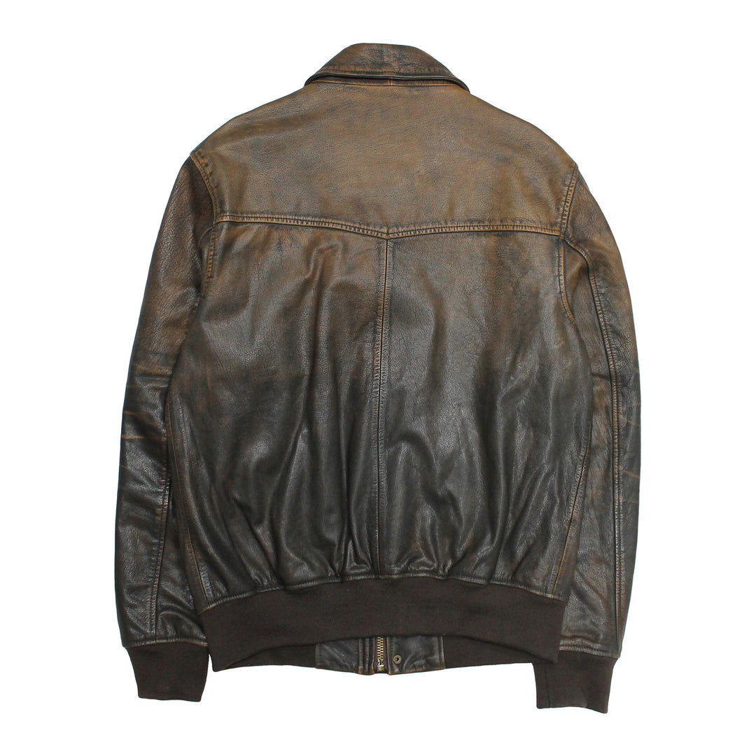 Men’s Brown Beige Nebraska Bomber Leather Jacket | Frye Smart Buy