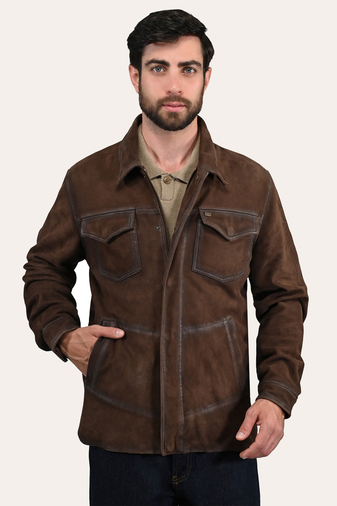 Men’s Dark Brown Brody Suede Shacket | Frye Trending