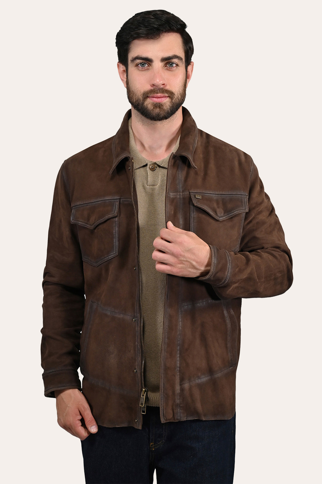 Men’s Dark Brown Brody Suede Shacket | Frye Trending
