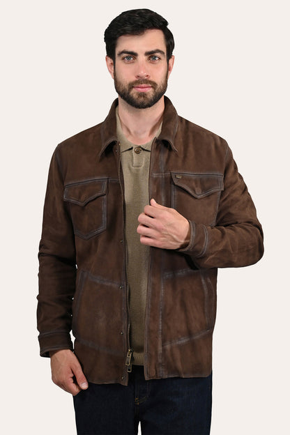 Men’s Dark Brown Brody Suede Shacket | Frye Trending