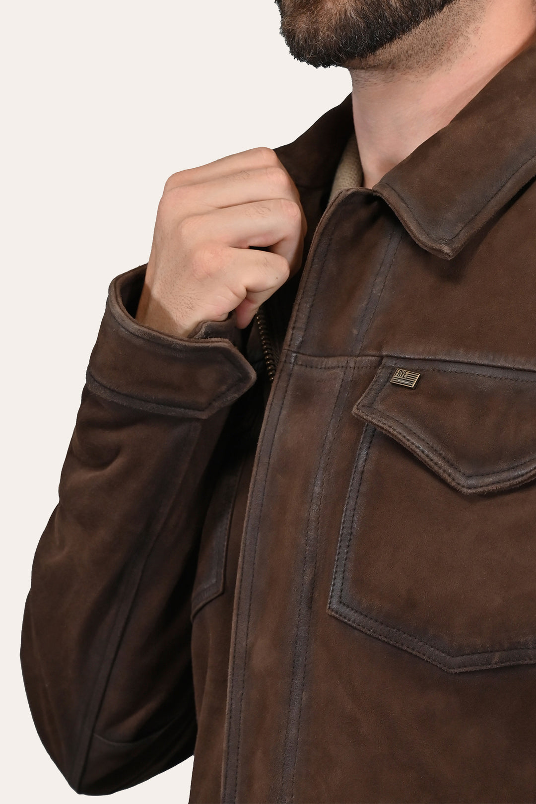 Men’s Dark Brown Brody Suede Shacket | Frye Trending