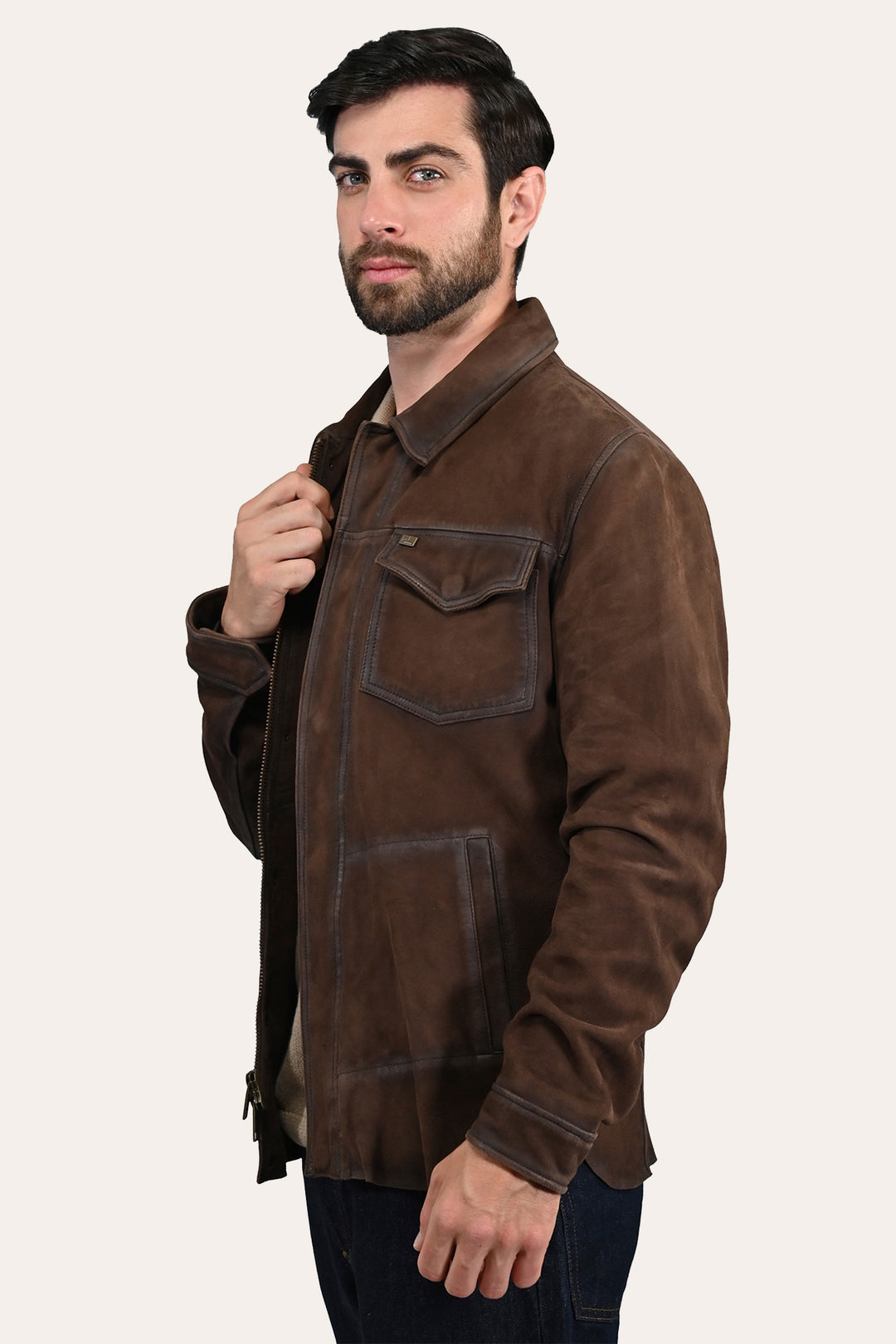 Men’s Dark Brown Brody Suede Shacket | Frye Trending