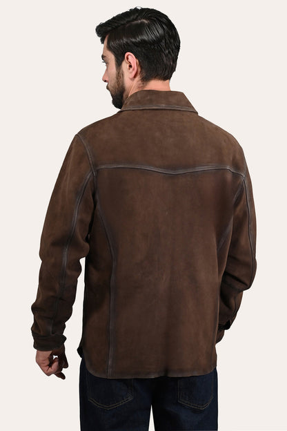 Men’s Dark Brown Brody Suede Shacket | Frye Trending