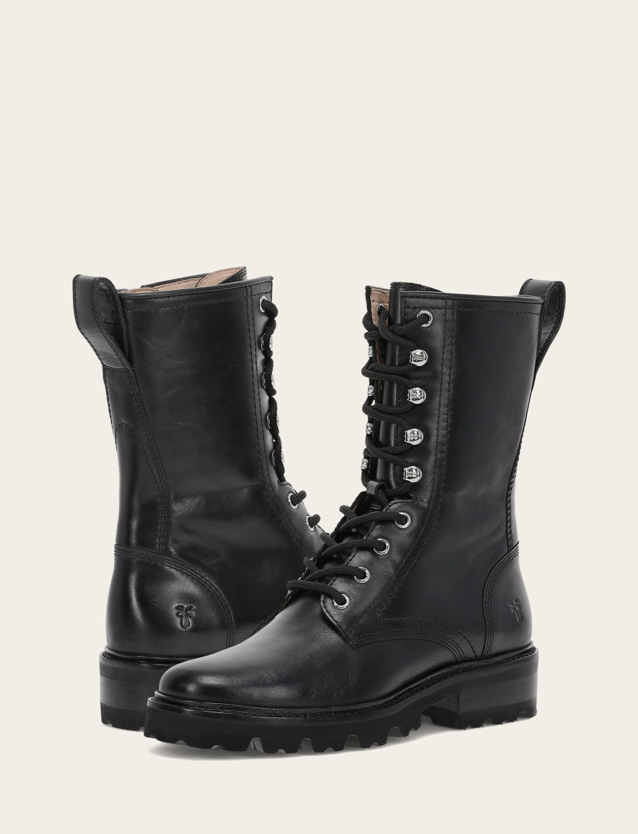 Women's Black Olivia Combat Boots | Frye Classic